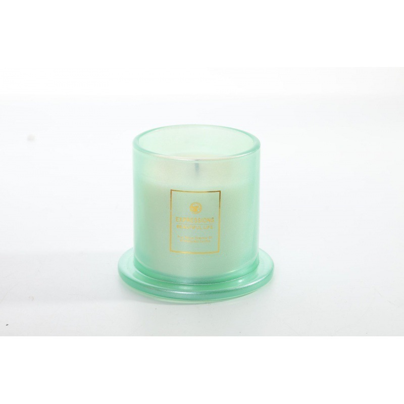 Unique Holder Thick Glass Lid Luxury Jar Candle Essential oil Soy Wax Candle With Glass Cover Box Packing For Spiritual Relax