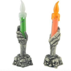 15cm Halloween Led Flameless Skeleton Ghost skeleton Candle Holder Lamp Electronic Decorative Candles