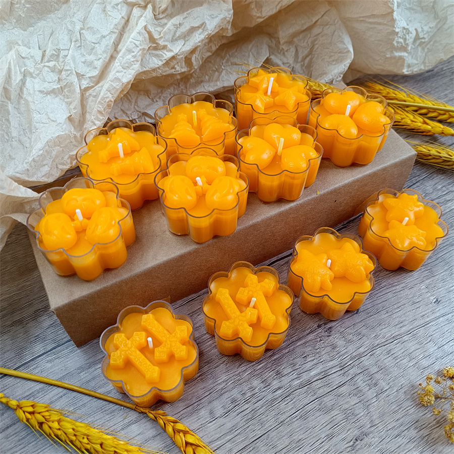 Factory Wholesale Natural Yellow Beeswax Tealight 6 Hours 24/48 Pack Tealight Candles Clear Plastic Cups Tea Lights Candle