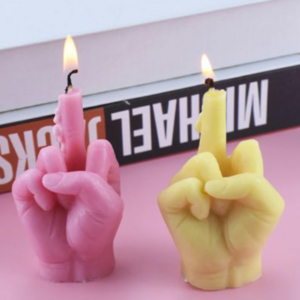 wholesale 2022 new design middle finger funk hand shaped candle for decoration hand gift candles