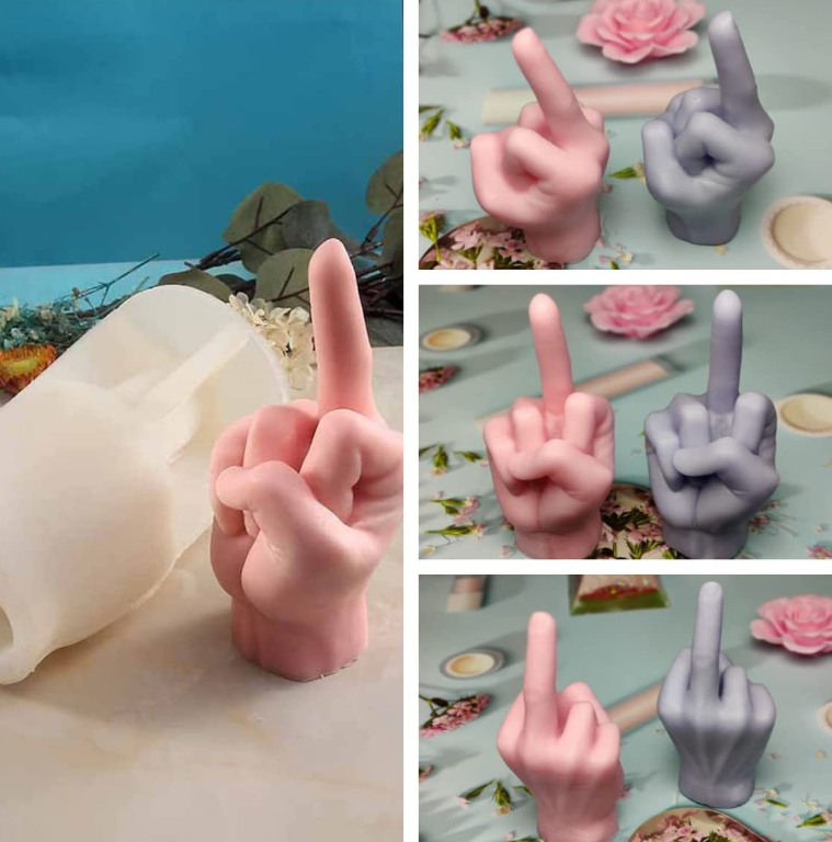 wholesale 2022 new design middle finger funk hand shaped candle for decoration hand gift candles