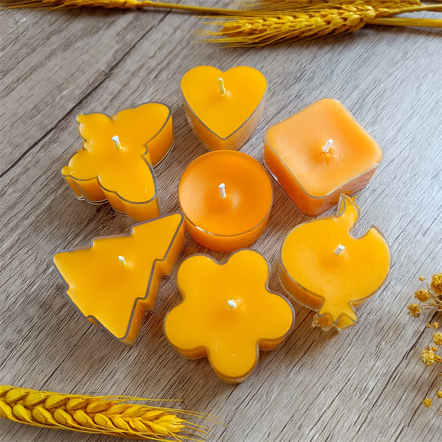 Natural Beeswax Tea Candles Bulk Votive Xmas Tea Lights For Home Decor Multi Shapes Handmade Natural Tealight Smokeless Candles