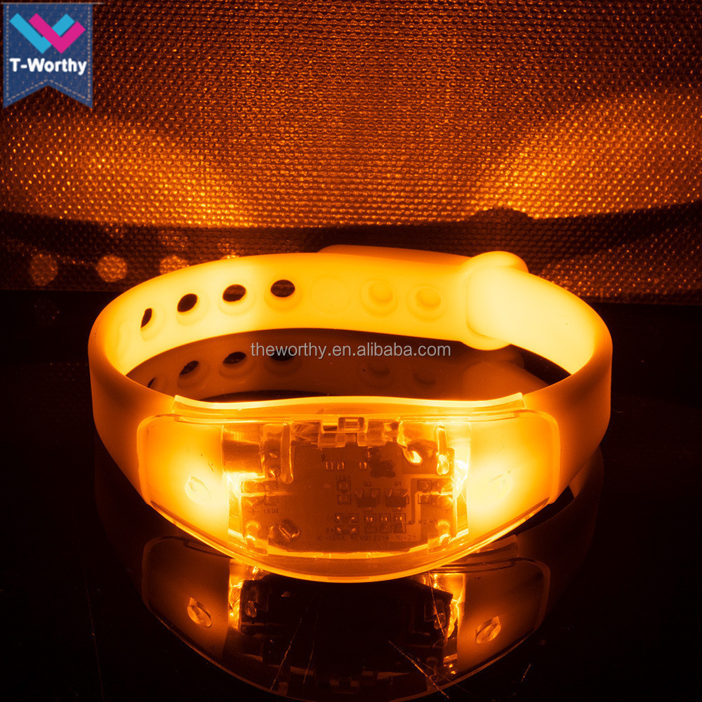 T-Worthy Silicone Sound Activated LED Wristband Flashing Bracelet Adjustable Led Flashing Wrist band Led Light