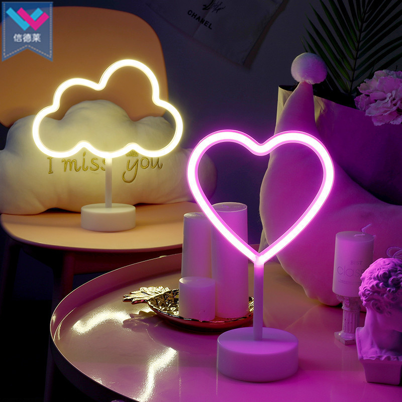 Led Neon Night Light Neon Sign Light For Table Desk Cactus Pineapple Unicorn Shaped LED Neon Night Light Lamp