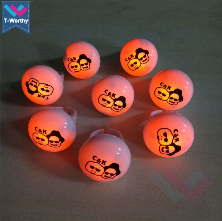 Halloween Promotional Light Up Rings LOGO Printing Flashing LED Finger Ring