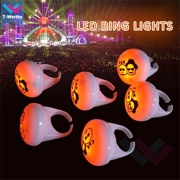 Halloween Promotional Light Up Rings LOGO Printing Flashing LED Finger Ring