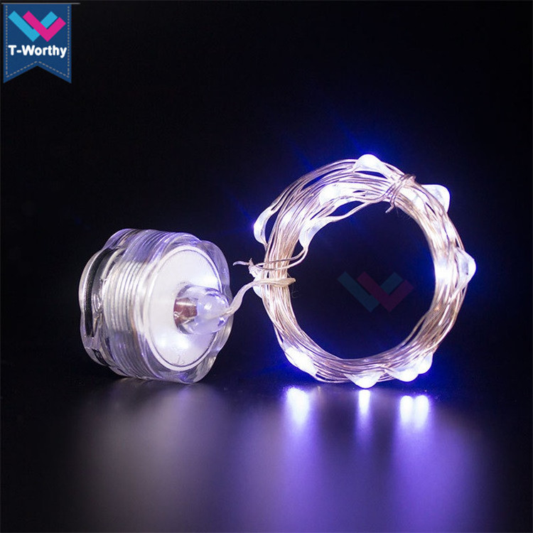 CR2032 Battery Operated Mini 2M 10LED Micro Waterproof Silver Copper Wire LED Fairy String Lights For Wedding Christmas Decor