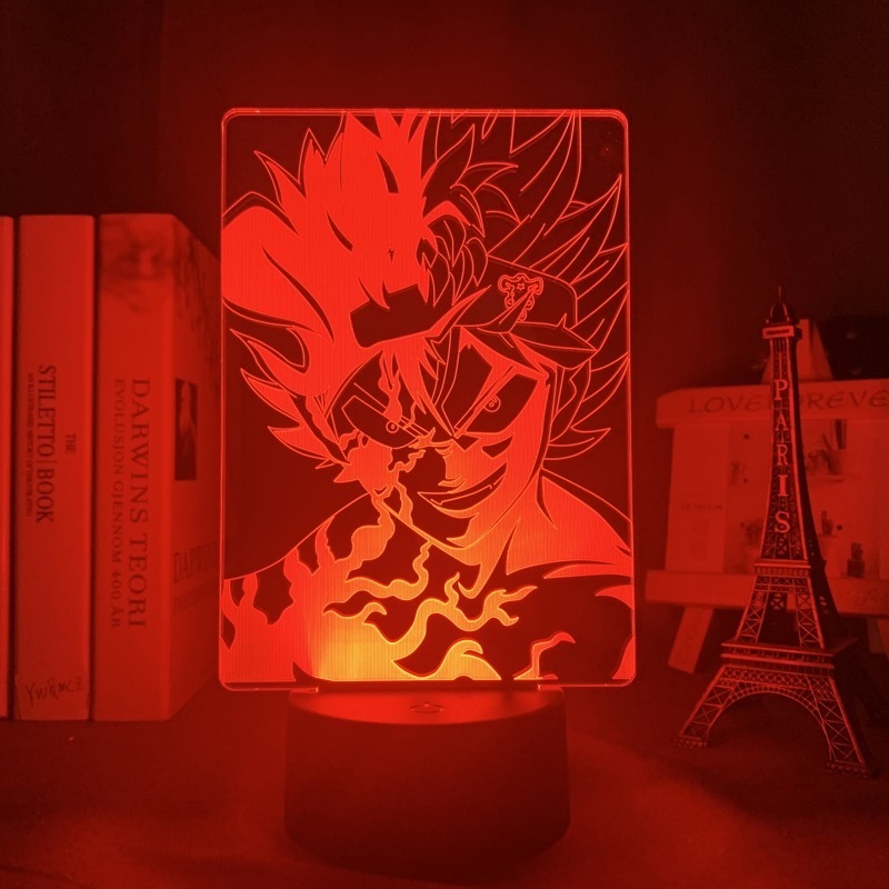 TW-2391 Black Clover 3d Lamp Anime Asta Night Light for Kids Bedroom Decor Birthday Gift Manga Gadget Black Clover Asta LED Lamp