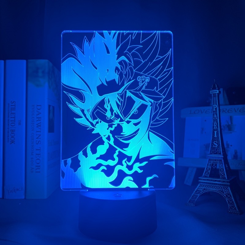 TW-2391 Black Clover 3d Lamp Anime Asta Night Light for Kids Bedroom Decor Birthday Gift Manga Gadget Black Clover Asta LED Lamp