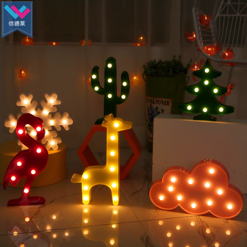 Cactus Pineapple  Unicorn shaped Desk Decoration Marquee Led Night Light Led Motif Light Christmas Decor Motif LED lamp