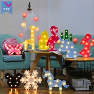 Cactus Pineapple  Unicorn shaped Desk Decoration Marquee Led Night Light Led Motif Light Christmas Decor Motif LED lamp