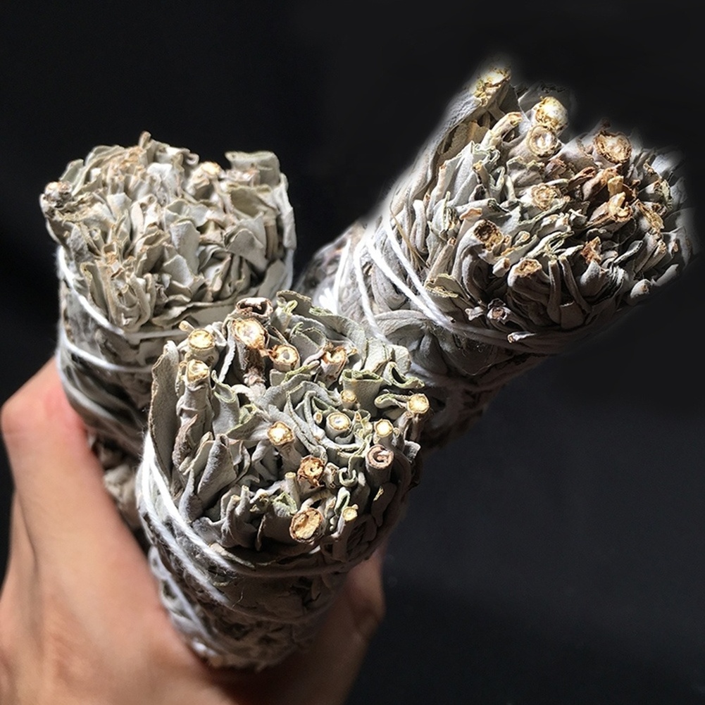 Wholesale Bulk 4 Inch 38g Organic California White Sage Smudge Bundle Candle And Palo Santo Incense In Stock For Reiki Yoga