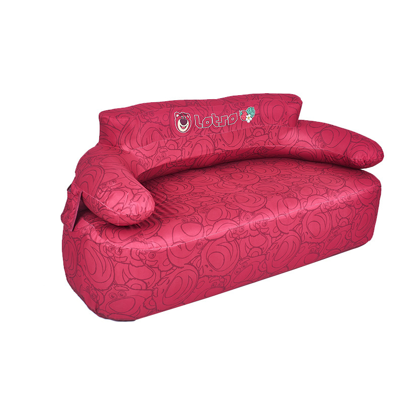 Portable Pink Cute Cartoon Inflatable Air Sofa Bed Outdoor Camping Leisure Inflatable Bed