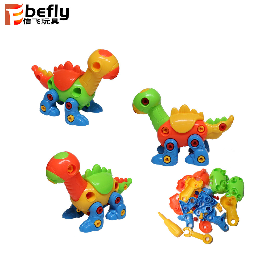 Sliding plastic diy educational gift take apart dinosaur toy for children