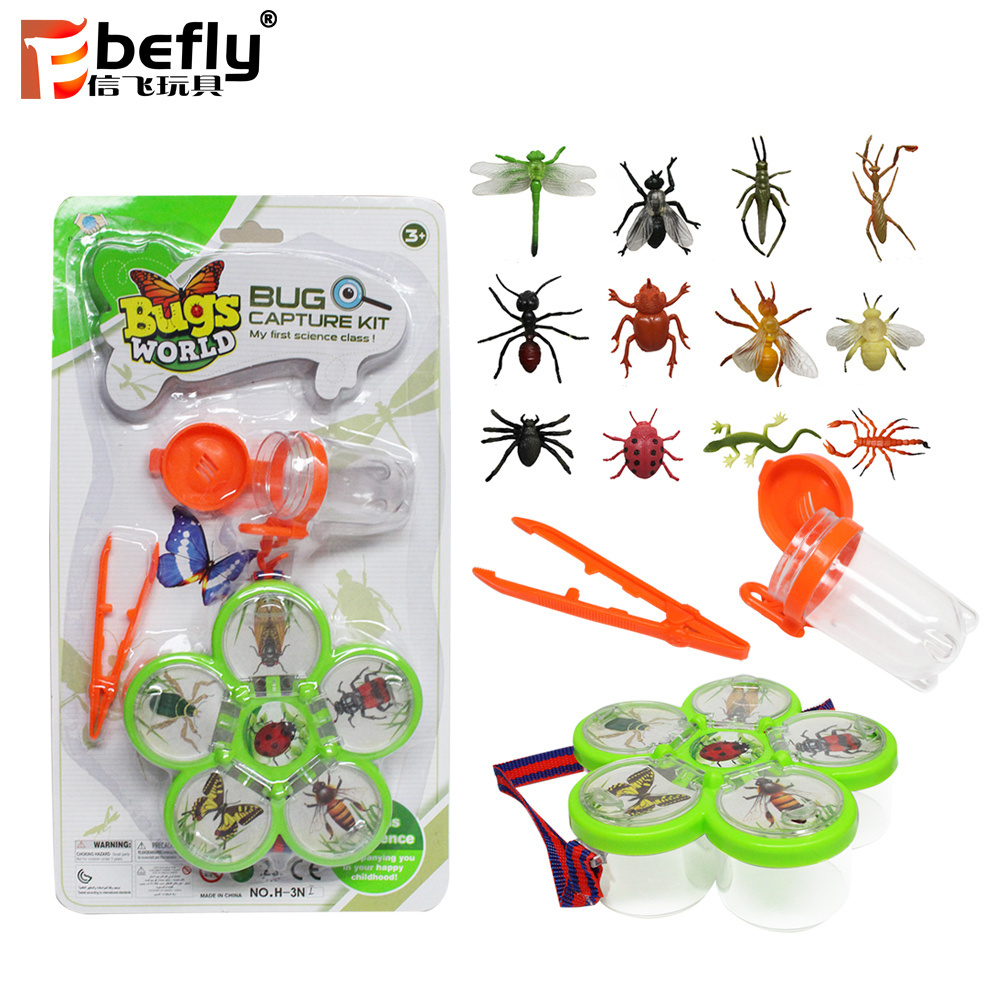 Outdoor educational science adventure toy kids bug catcher with insect model