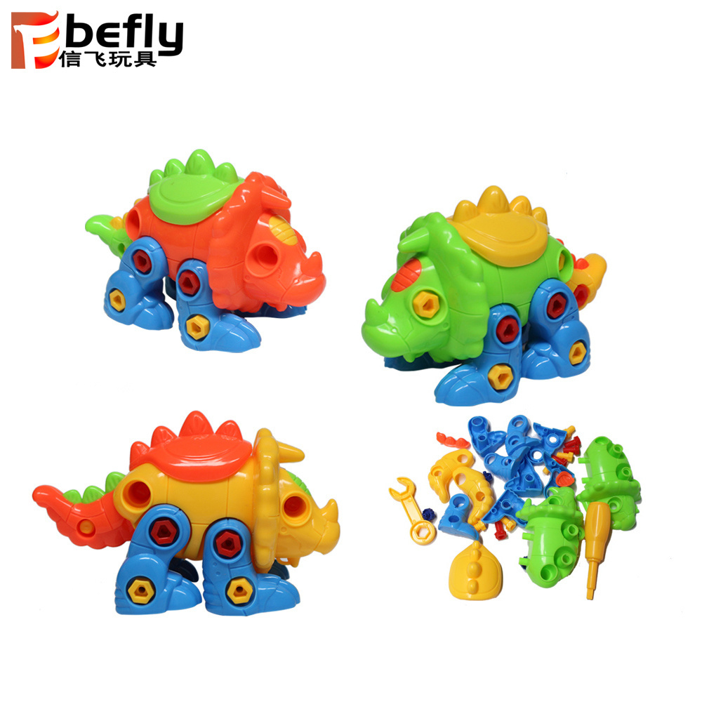 Sliding plastic diy educational gift take apart dinosaur toy for children