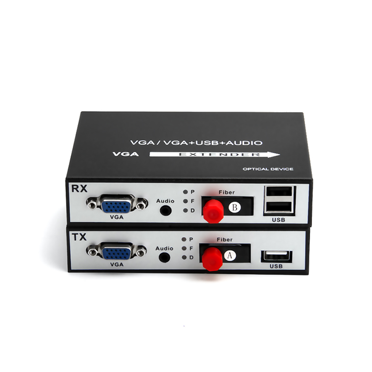 VGA Optical Converter + USB + 1 Channel Stereo Audio VGA Fiber Optic Extender