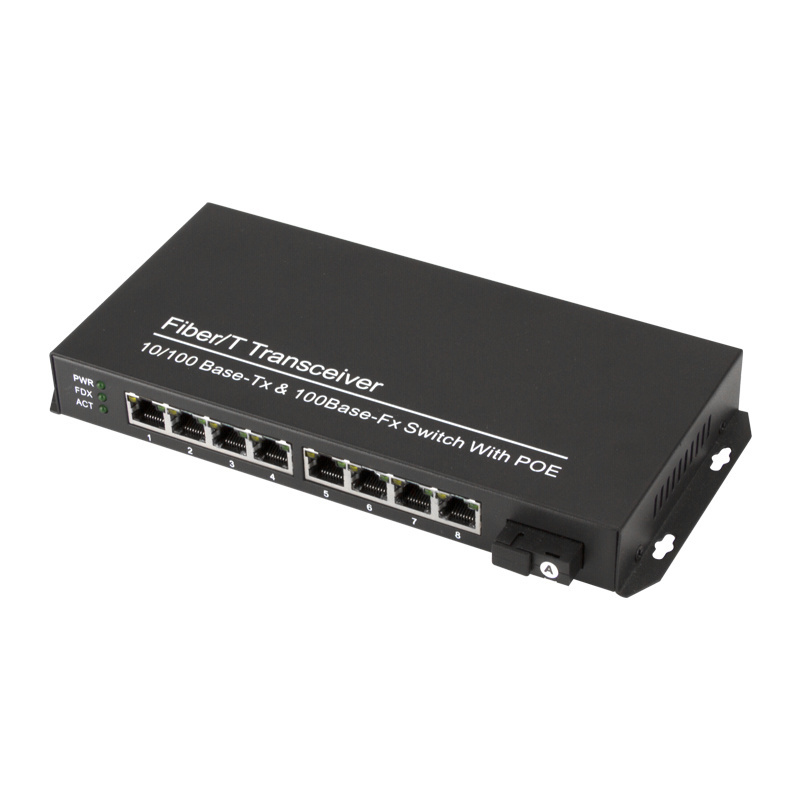 OEM 8 Port 100M POE Fiber Optic Switch  + 1 Port 100M Optical Fiber POE Switch