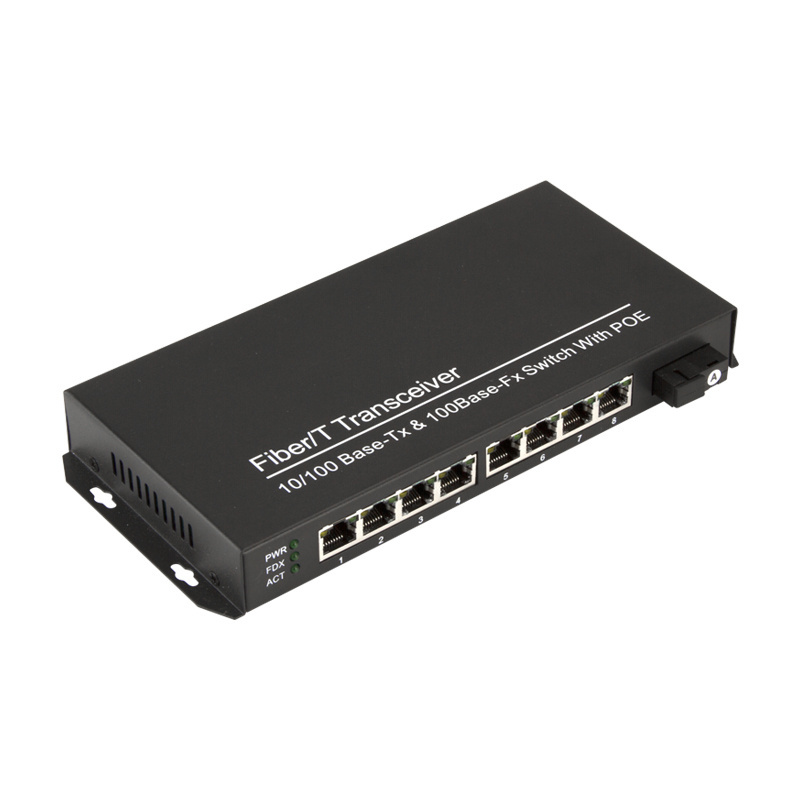 OEM 8 Port 100M POE Fiber Optic Switch  + 1 Port 100M Optical Fiber POE Switch