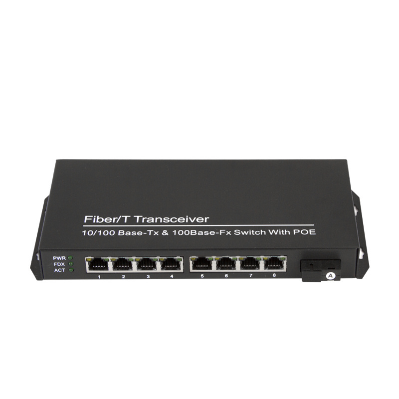 OEM 8 Port 100M POE Fiber Optic Switch  + 1 Port 100M Optical Fiber POE Switch