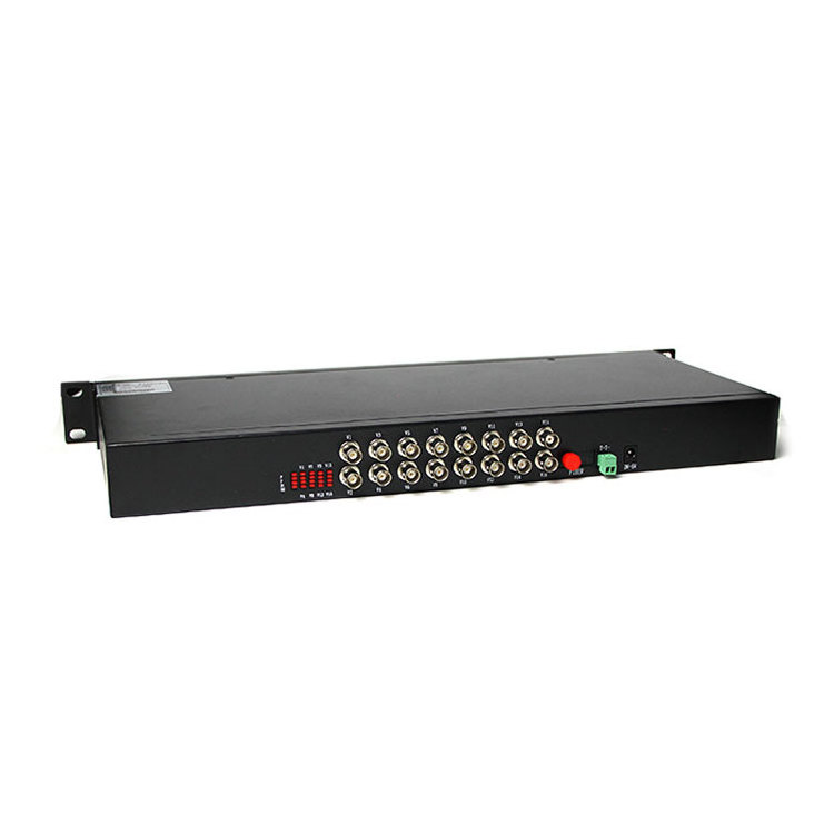 1 Pair 16 Channel Digital Video Optical Converter Fiber Optic Video Transmitter and Receiver 16CH + RS485 Data