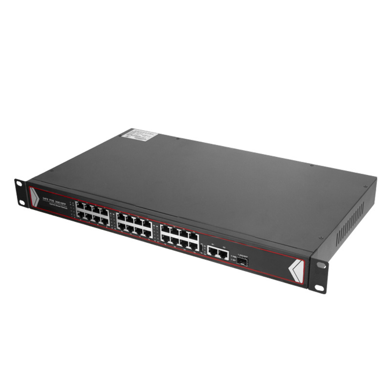 Industrial 100MB 24 Port Network POE Switch +  2 Gigabit Ethernet Port +1 SFP