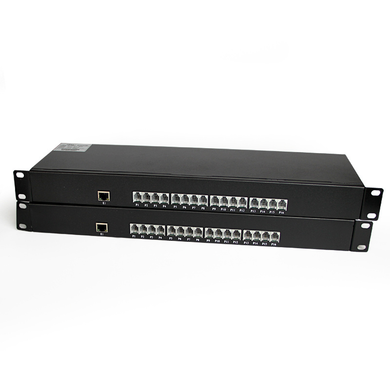 Rack Mount 1 Pair 16 Channel Telephone + 1 Port 10/100M Ethernet Fiber Optical Telephone Converter