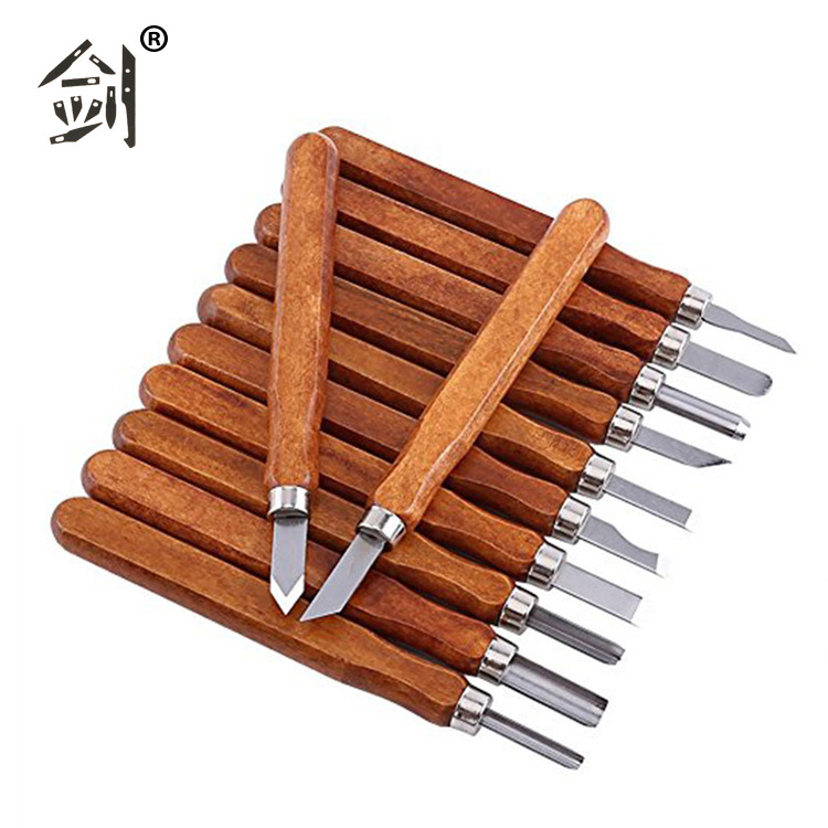 12 Pcs Set Sculpting Knife Kit SK2 Carbon Steel Free Woodworking Tools Wood Carving Wooden Tools Carving Chisel Woodpecker Tools