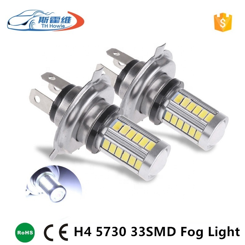 Universal H4 Socket High and Low Beam 5630 5730 Chip 33 SMD Car Led Driving Light Bulb DC 12V White Auto Fog Lamp Accessories