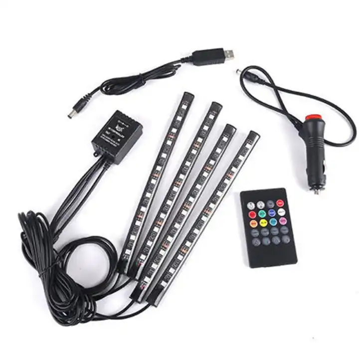 Automotive Interior Decorative Lights LED Car Foot Light 48 LED Atmosphere Lamp Ambient Lamp Remote/Voice/APP Control