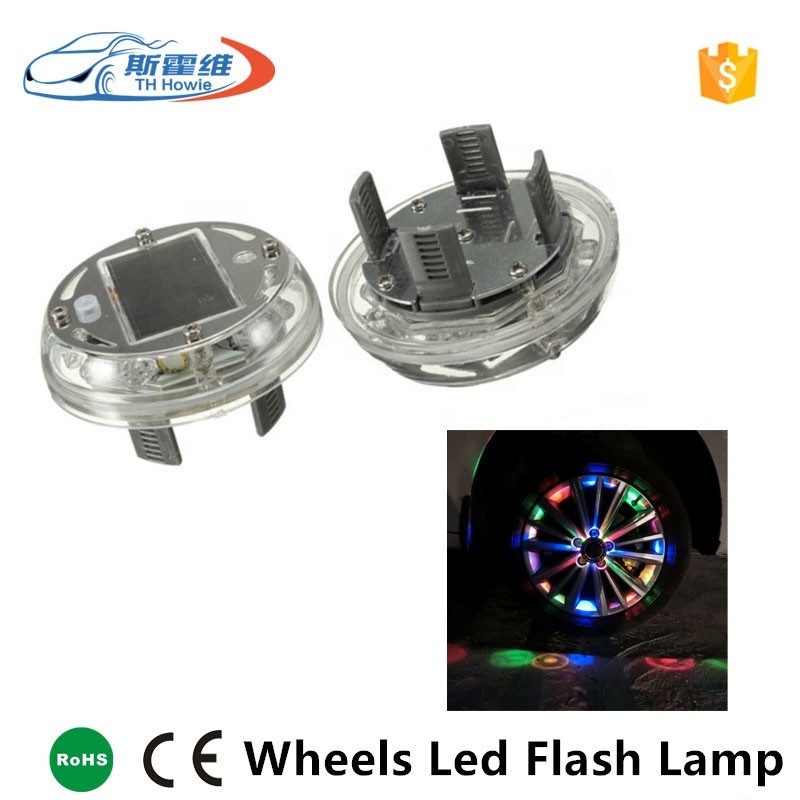 4 Modes Waterproof Solar Car Nozzle  Lamp Rim Tire Decoration Light Wind Fire Energy Wheel Flash Lamp Auto Led RGB Tyre Light