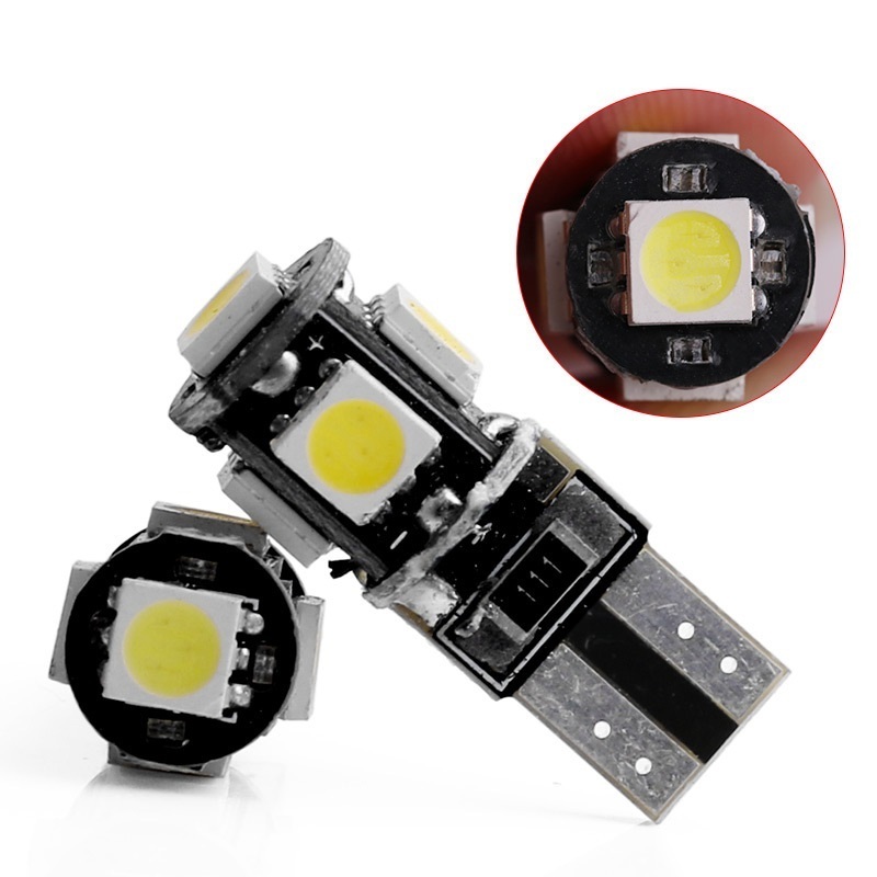 T10 Canbus White Blue Red 5 smd 5050 Led Car Light W5w 194 168 Error Bulbs DC 12V Wedge Lamp Band Decoder Signal Turn Light