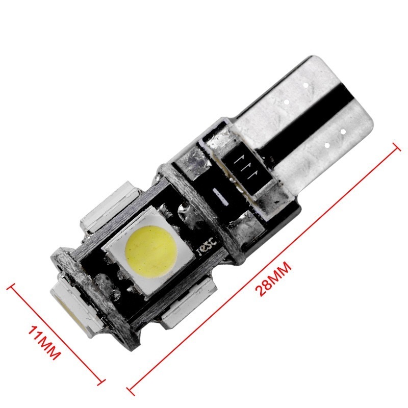 T10 Canbus White Blue Red 5 smd 5050 Led Car Light W5w 194 168 Error Bulbs DC 12V Wedge Lamp Band Decoder Signal Turn Light