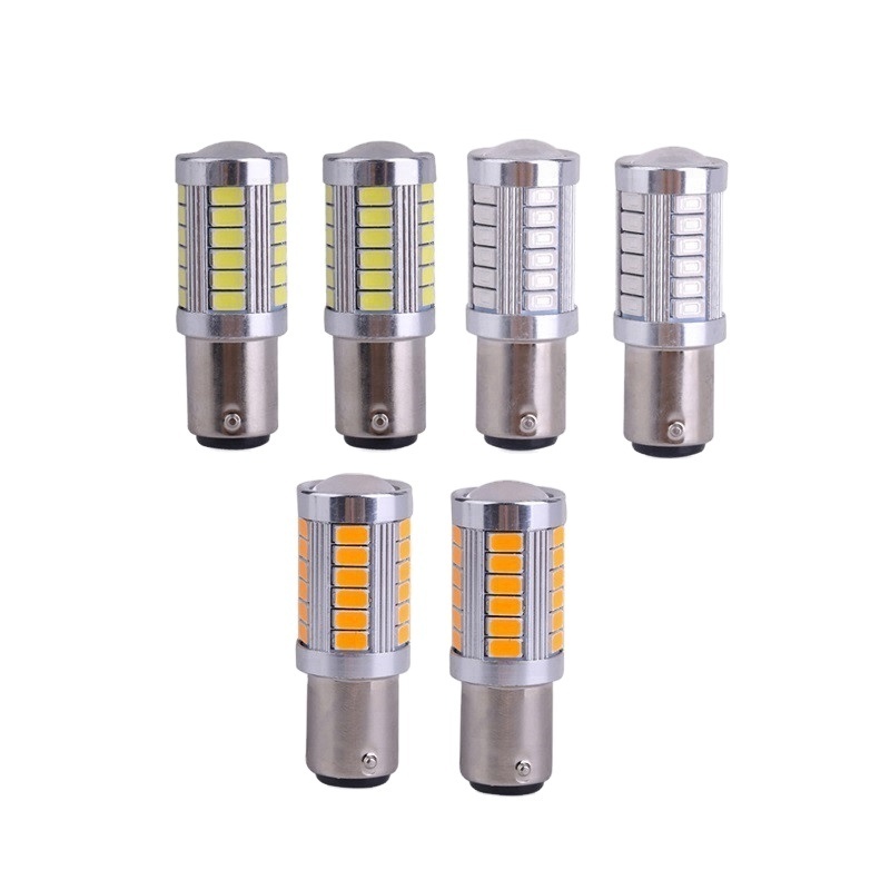 1156 BA15S P21W 1157 BAY15D P21/5W Sokcet led bulb 5630 5730 Chip 33 SMD Flashing Car Brake Light DC 12V Auto Reverse Lamp