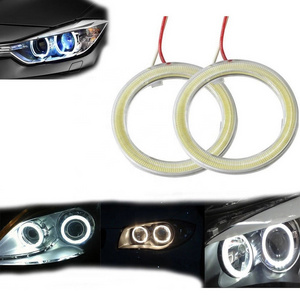 Car Led Decorative Lights DC 12V COB Round Daytime Running Lamp Headlight Angel Eyes Bulb Halo Rings Lamp Auto Styling Light DRL