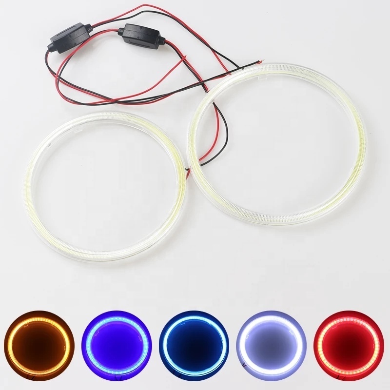 Car Led Decorative Lights DC 12V COB Round Daytime Running Lamp Headlight Angel Eyes Bulb Halo Rings Lamp Auto Styling Light DRL