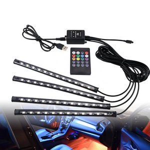 Automotive Interior Decorative Lights LED Car Foot Light 48 LED Atmosphere Lamp Ambient Lamp Remote/Voice/APP Control