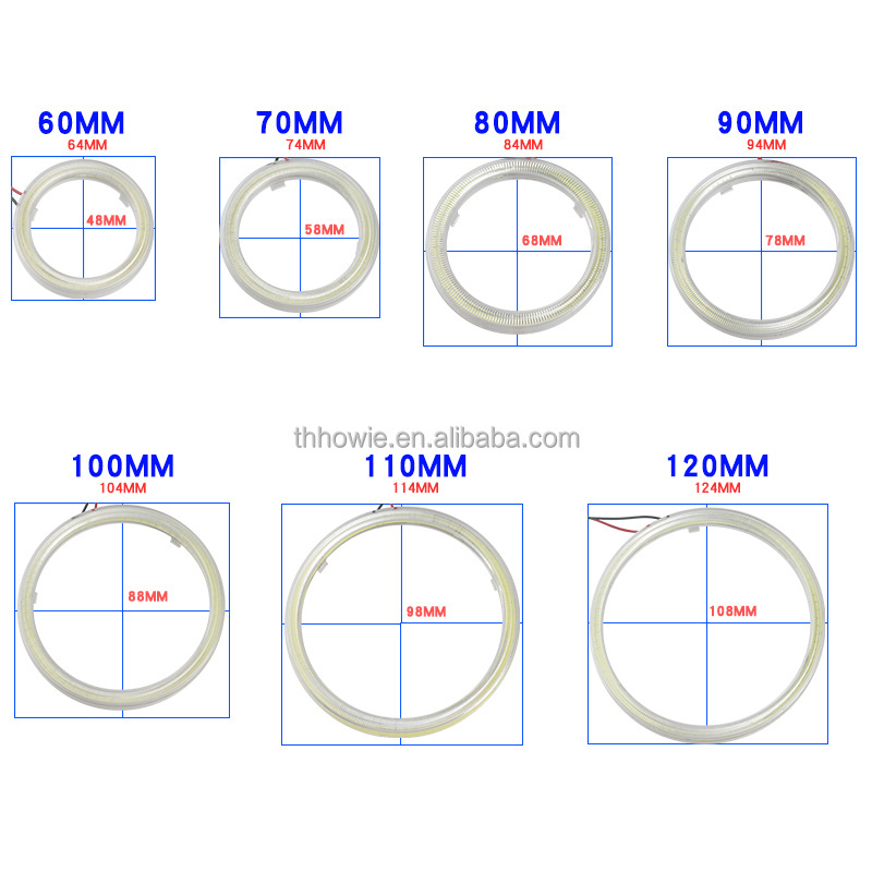 Car Led Decorative Lights DC 12V COB Round Daytime Running Lamp Headlight Angel Eyes Bulb Halo Rings Lamp Auto Styling Light DRL