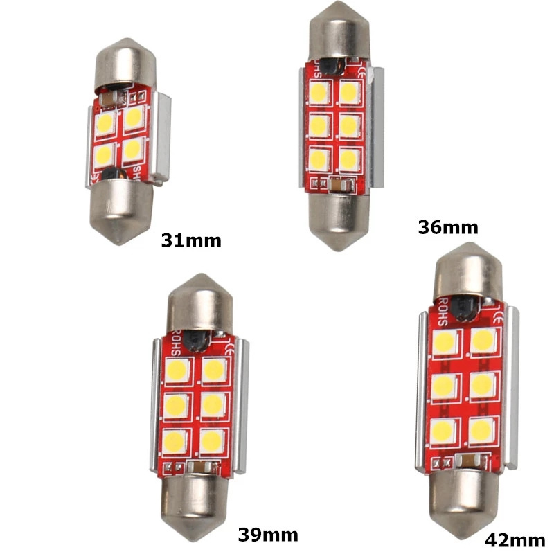 T10 24V LED Car Dome Interior Door Reading Light Canbus Festoon 31mm 36mm 39mm 41mm 3030 C3W C5W C10W Auto Trunk Lamp Bulb