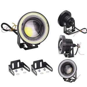 Universal 3.5 3.0 2.5 inch Car LED Angel Eyes Fog Light White With Lens DC 12V Auto Fog Lamp DRL COB Daytime Running Light