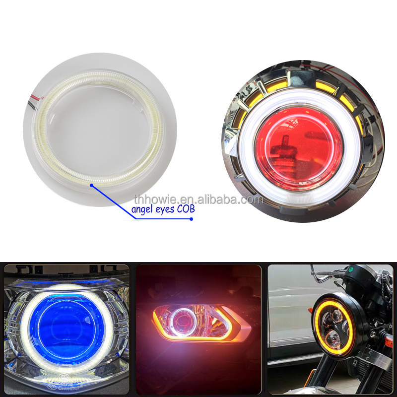 Car Led Decorative Lights DC 12V COB Round Daytime Running Lamp Headlight Angel Eyes Bulb Halo Rings Lamp Auto Styling Light DRL