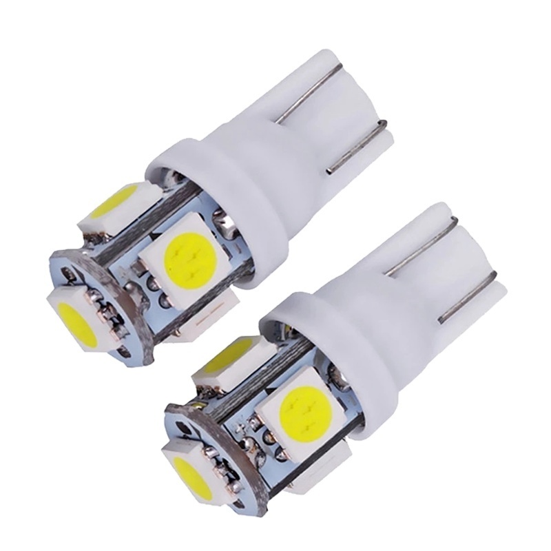 T10 Socket W5W 194 168 5050 Chip 5 SMD White Car Led Interior Lights DC 12V Auto licence plate lamp Dome Bulbs Reading Light