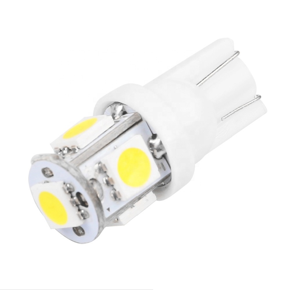 T10 Socket W5W 194 168 5050 Chip 5 SMD White Car Led Interior Lights DC 12V Auto licence plate lamp Dome Bulbs Reading Light