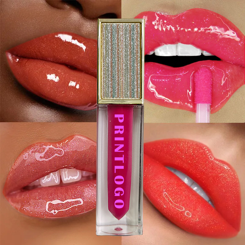 Lipgloss Vendors Private Label Luxury Square Tube Shiny Glossy Moisture Nude Clear Lip Gloss