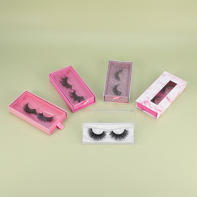 Natural eyelashes wholesale 3d 5d fluffy full strip faux mink eyelashes false eye lashes with customize box