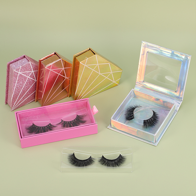 Natural eyelashes wholesale 3d 5d fluffy full strip faux mink eyelashes false eye lashes with customize box