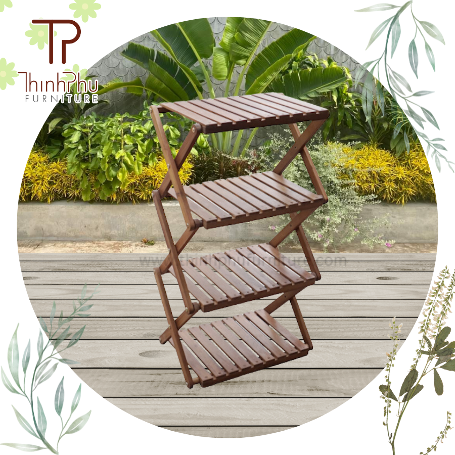 Custom Storage Shelf 3 Tier Stand Bamboo Shoe Rack with Wooden and Foldeable Style