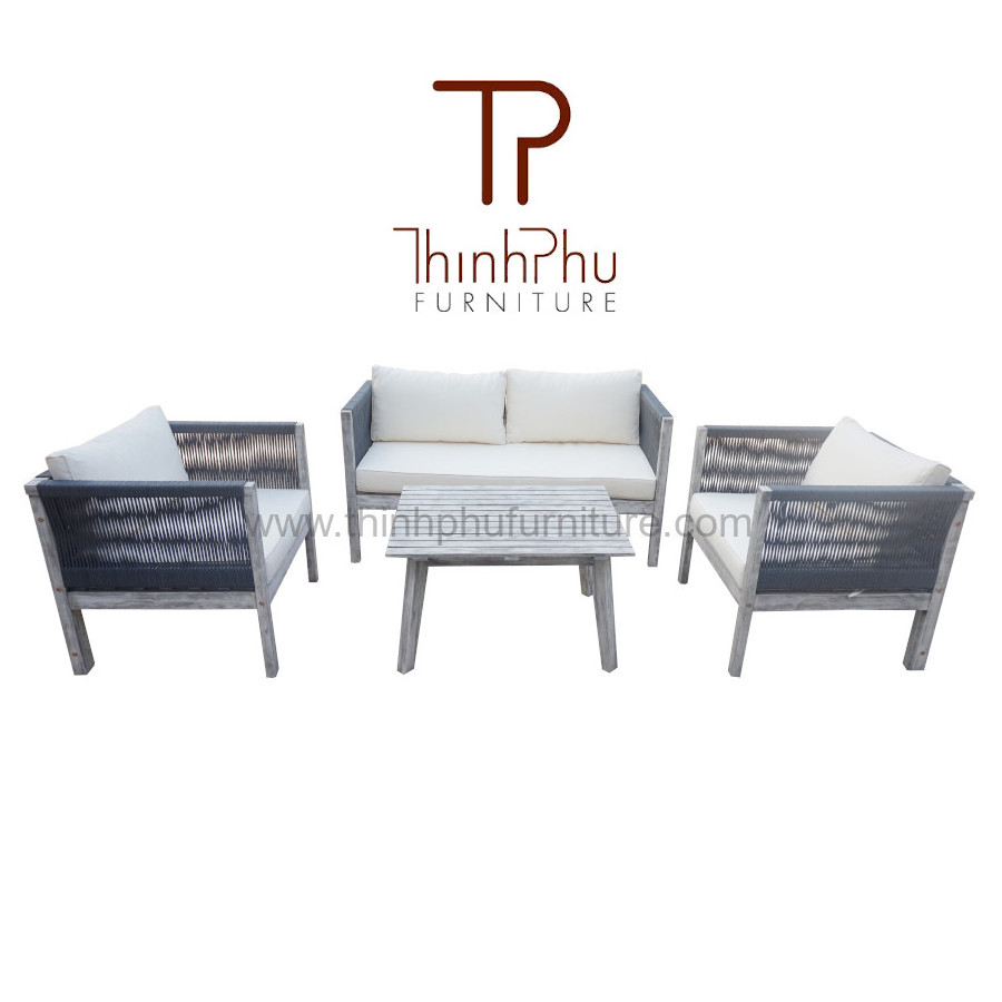 High Quality Sofa Set Mixing Wood and Rope - Patio Furniture Set - Furniture Vietnam