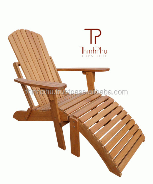 ADIRONDACK - Top selling wooden chair with footrest- Indoor or Outdoor Vietnam Furniture supplier