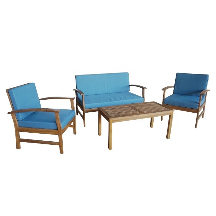 High Quality Deep Seating Sofa Set PAOLO - Luxury Wood Outdoor Furniture Setting - Vietnam Furniture